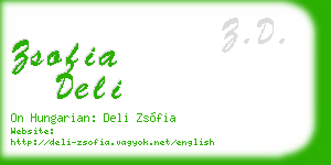 zsofia deli business card