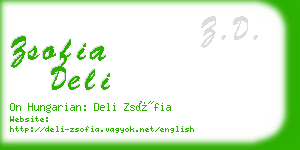 zsofia deli business card